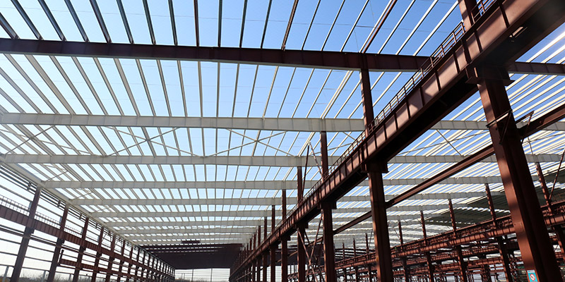 豪门国际工业园钢结构厂房近距离拍摄